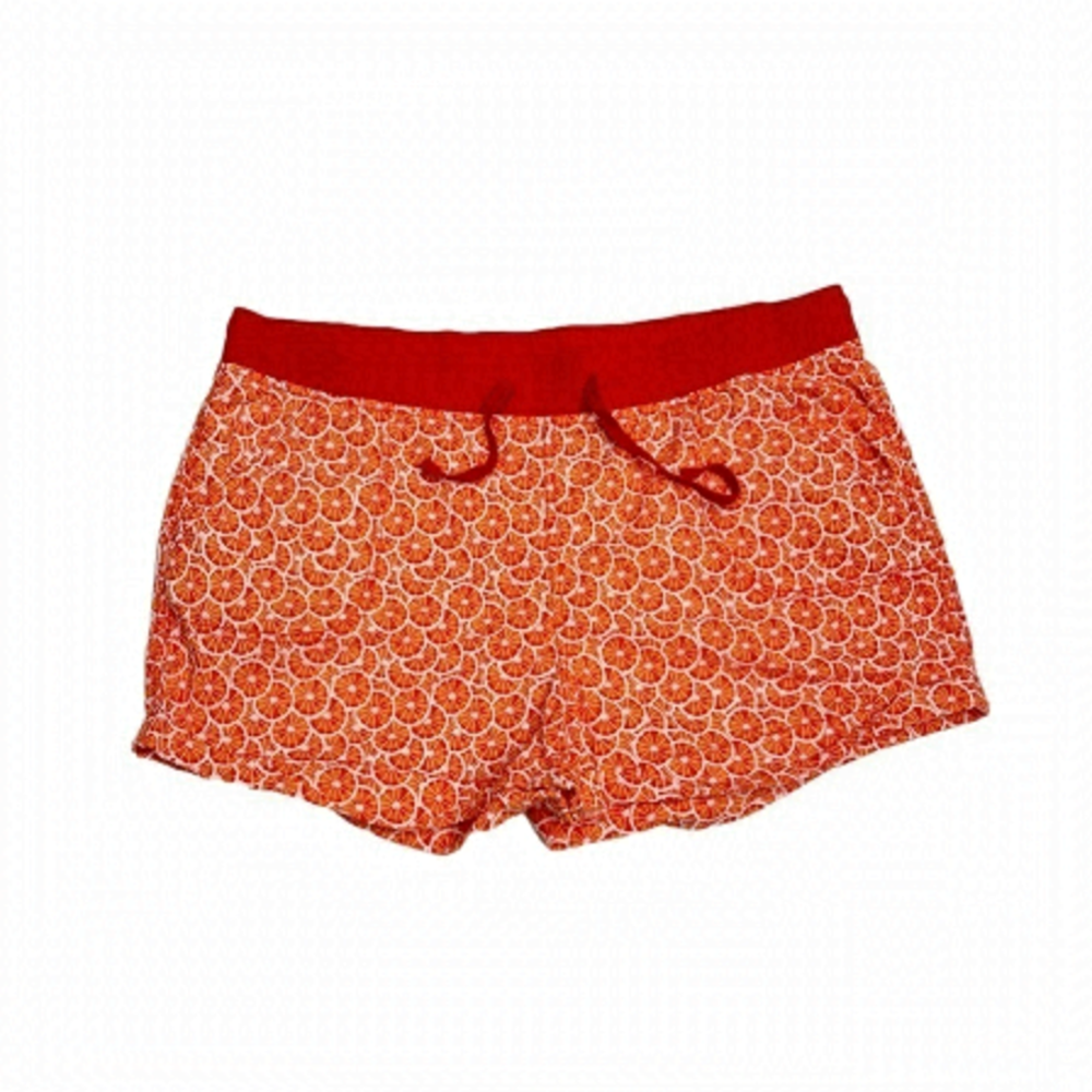 George orange shorts lemon oranges pattern elastic waistband size XL woman
